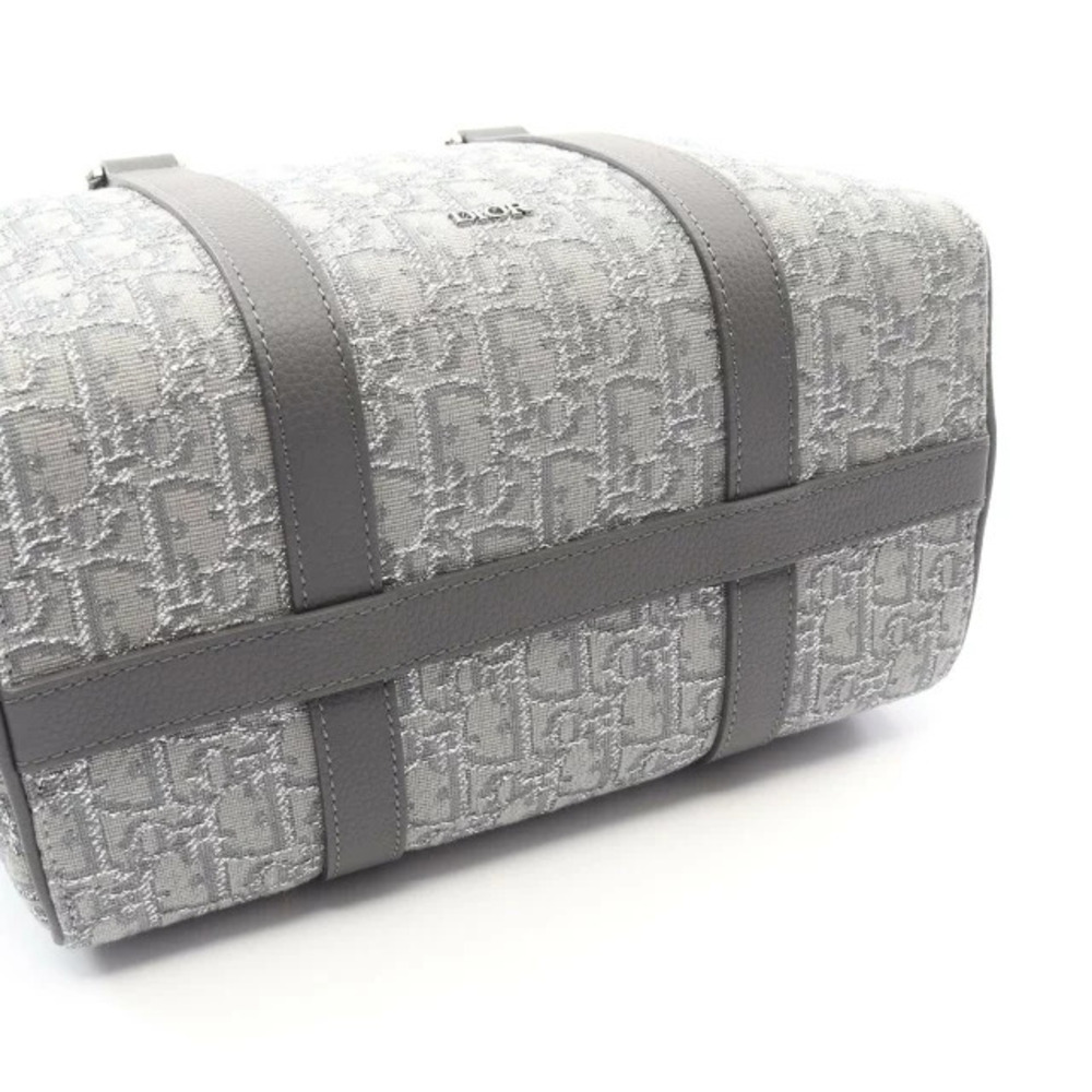 Dior Canvas Handbag Gray Leather Oblique Langot - Picture 5 of 6